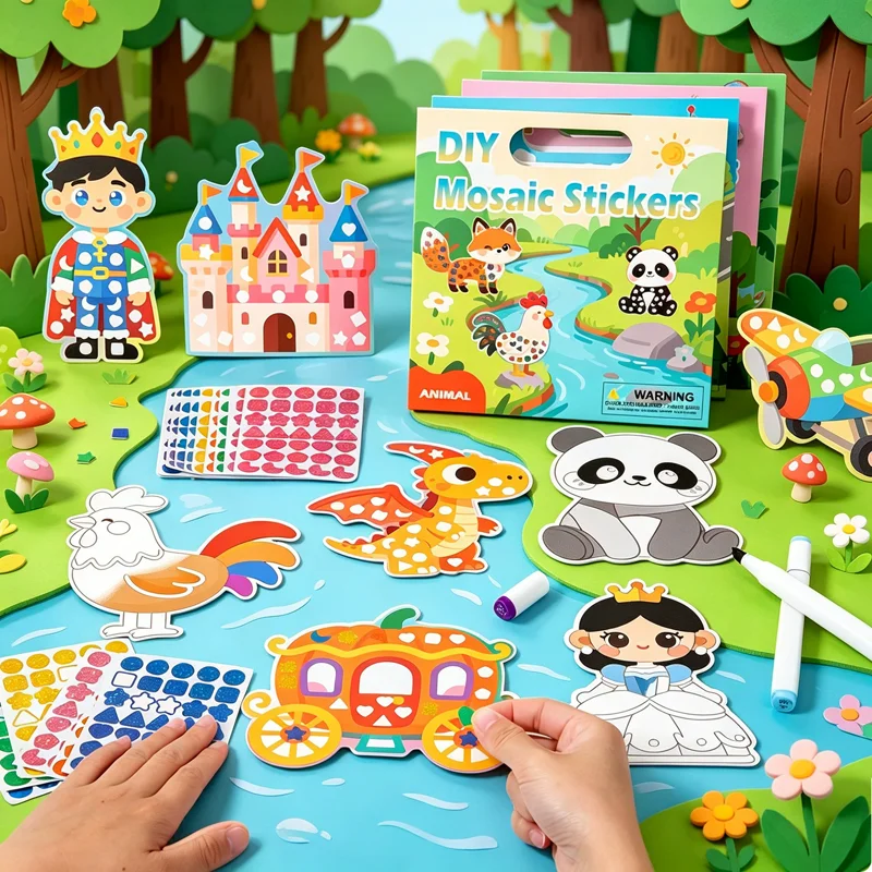 Art Craft 2 Year Olds - Mirror Mosaic Sticker Toys Creative DIY
