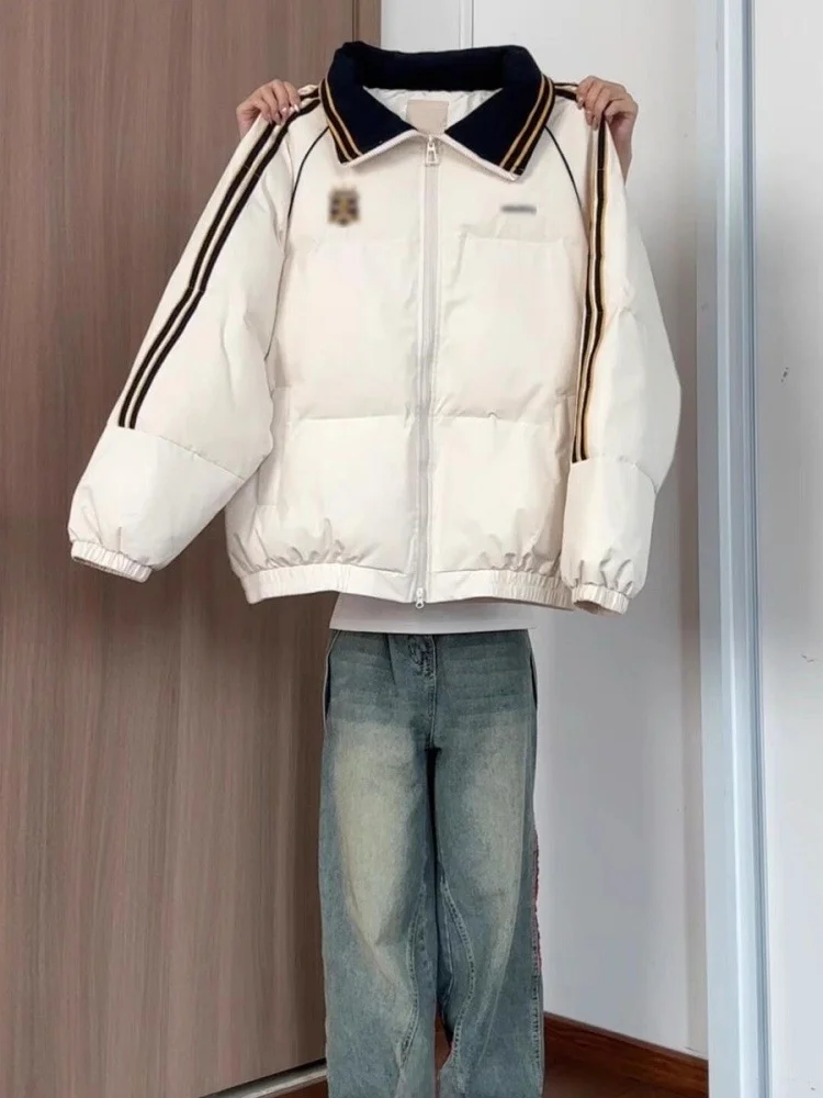 

Korean Sle Women's Cotton Jaet Bread Thiened Winter Casual Loose College Sle Faionable Warm Cotton Clothes