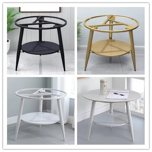 Round marble rock slab table legs bracket simple coffee table