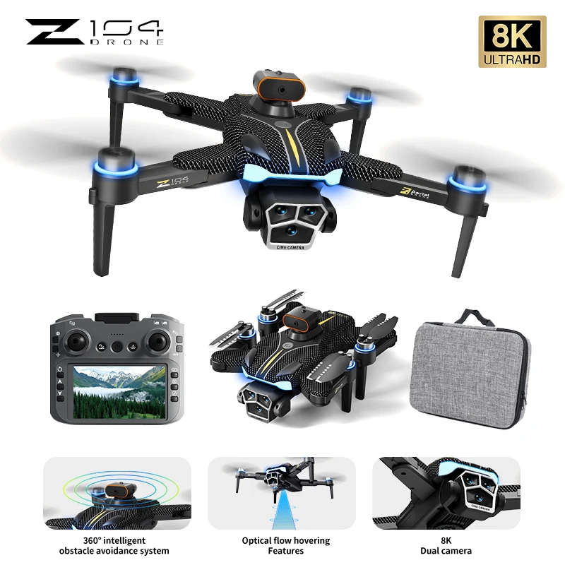 Professional Drone 8K FPV Drone with 4K Camera 4.5 HD Screen GPS Foldable RC Quadcopter Aerial Photography Remote Control Toys