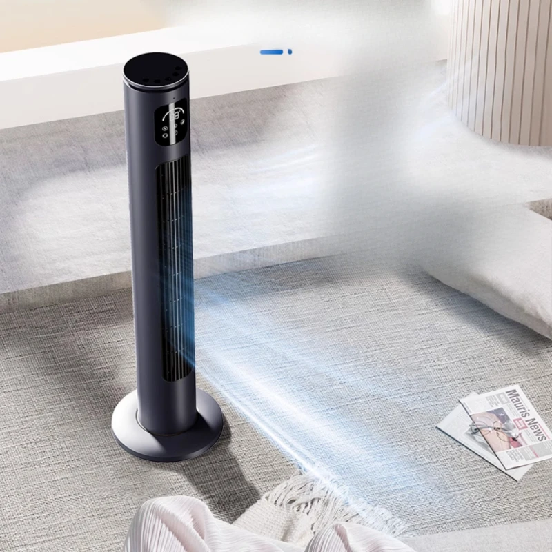 Safe Bladeless Tower Fan Immersive 6-Speed Sleep Mode with Remote Control Wide-Angle Oscillation Ultra Quiet Operation