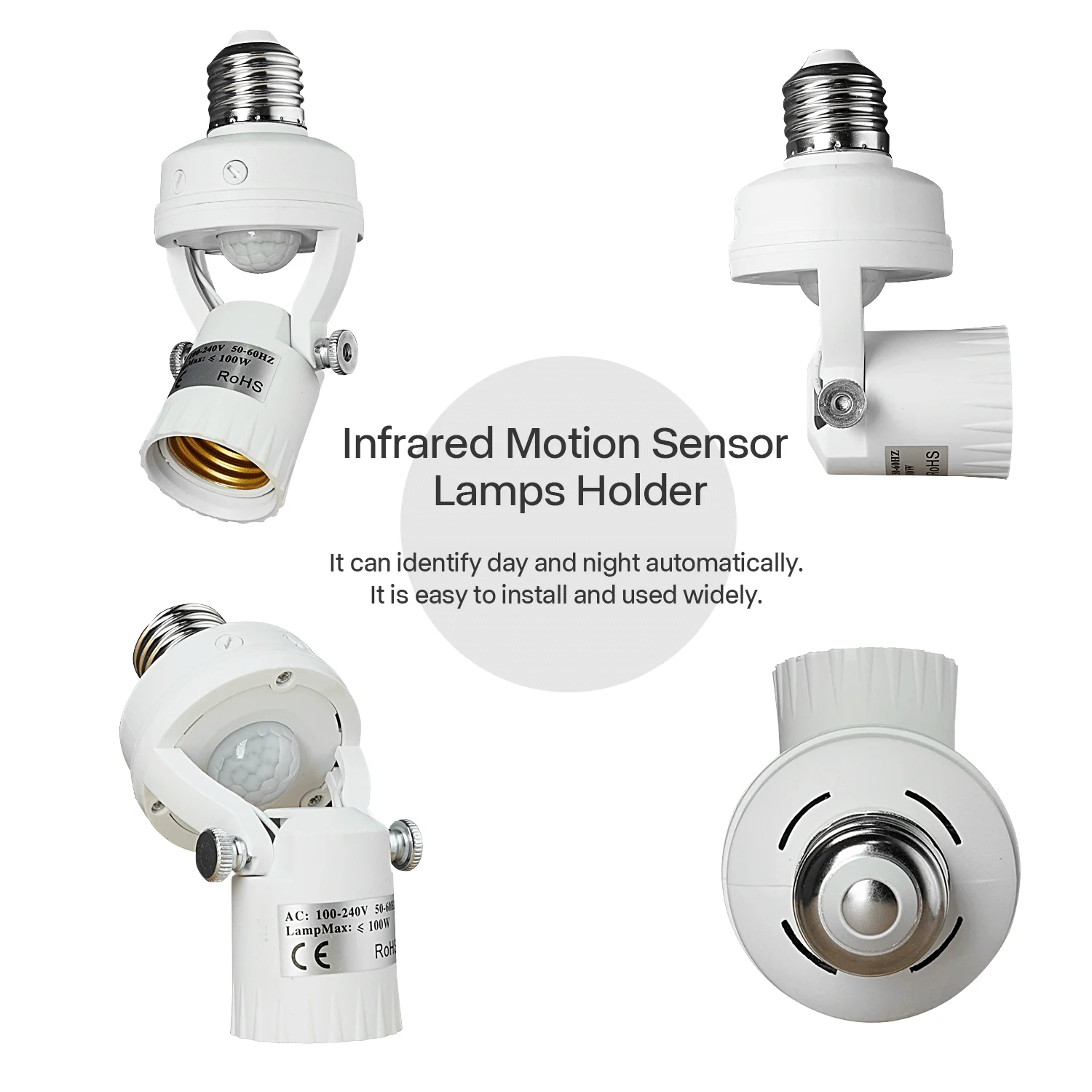 E27  E26 PIR Motion Sensor lamps holder 110-240V Detector Base Light Switch With Light Control Smart Bulb Socket Adapter