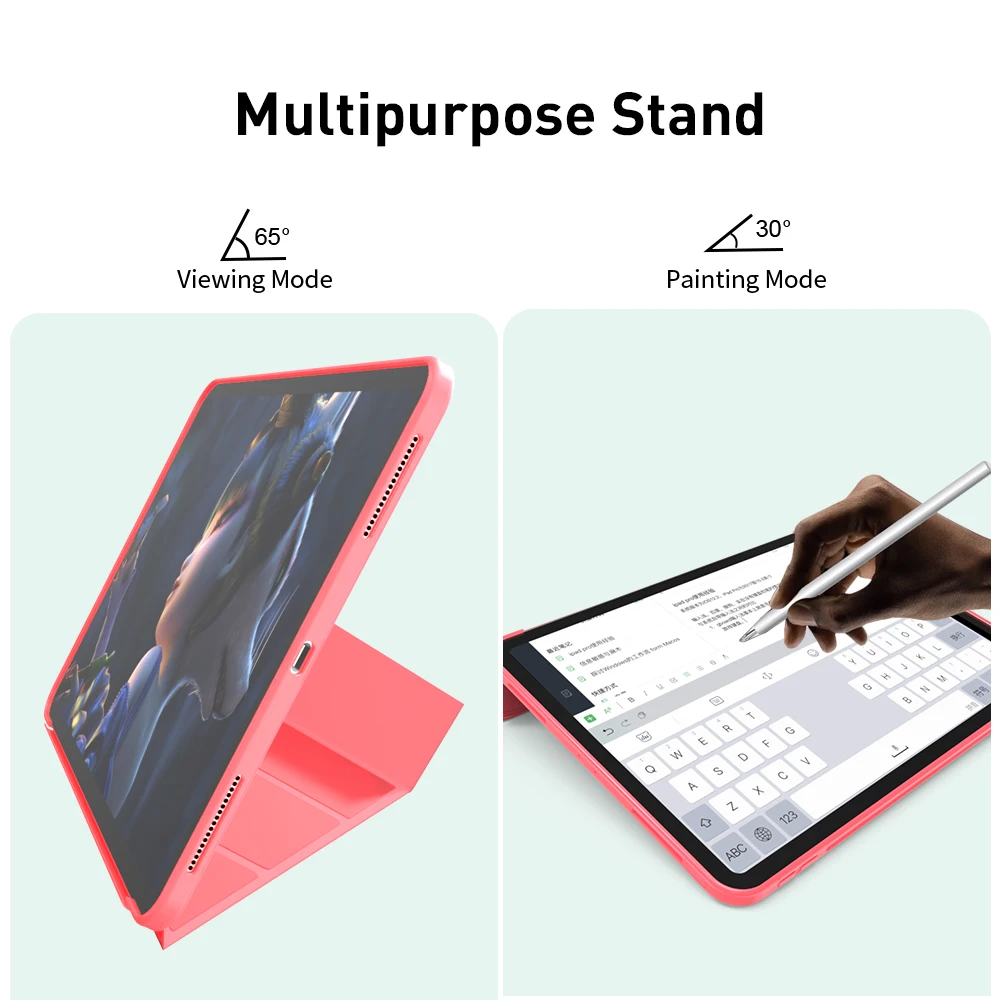 For iPad Pro 11 12 9 Case 2021 Smart Magnetic Flip Stand Soft TPU Back Cover for iPad 2020 2022 Pro 11 12.9 Case Tablet Funda