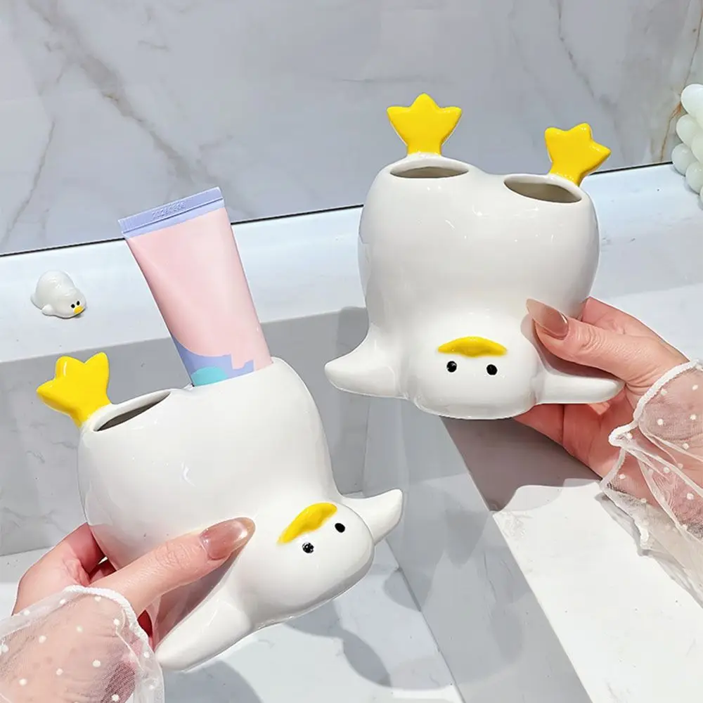 

Creative Inverted Duck Toothbrush Holder Waterproof Space-Saving Electric Toothbrush Holder Durable Portable