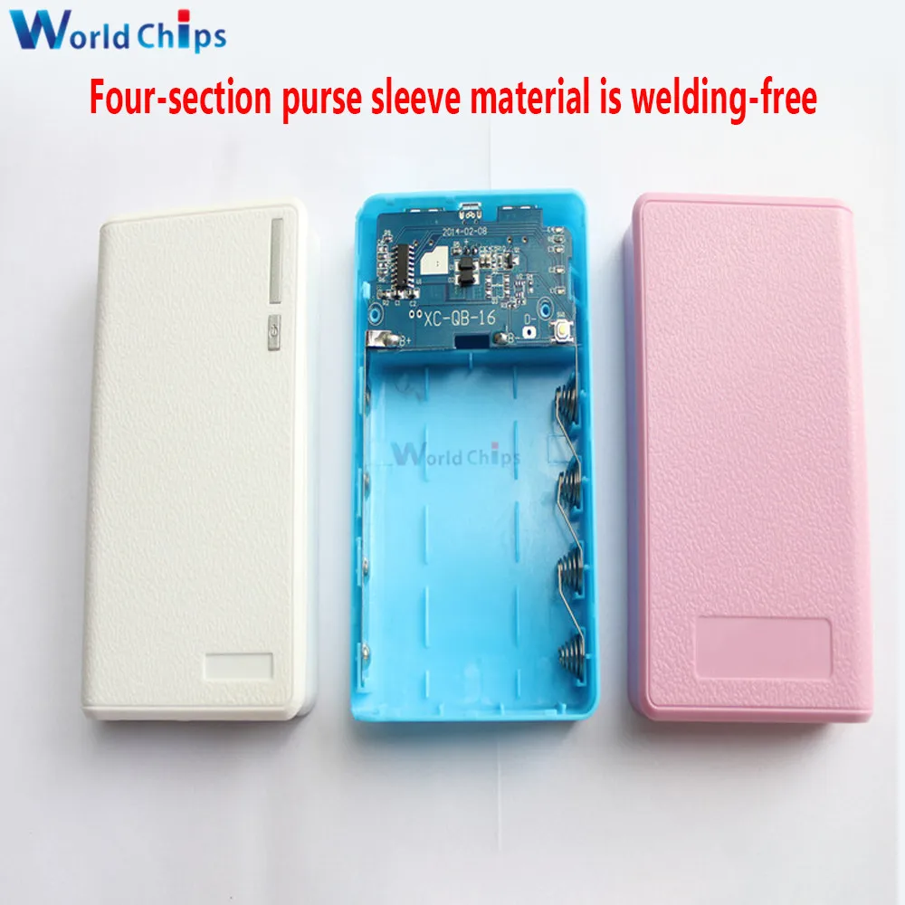 5V Dual USB Power Bank Battery Box 4*18650 Battery Holder Solderless Mobile Power Kit DIY Shell Case Charging Storage Case