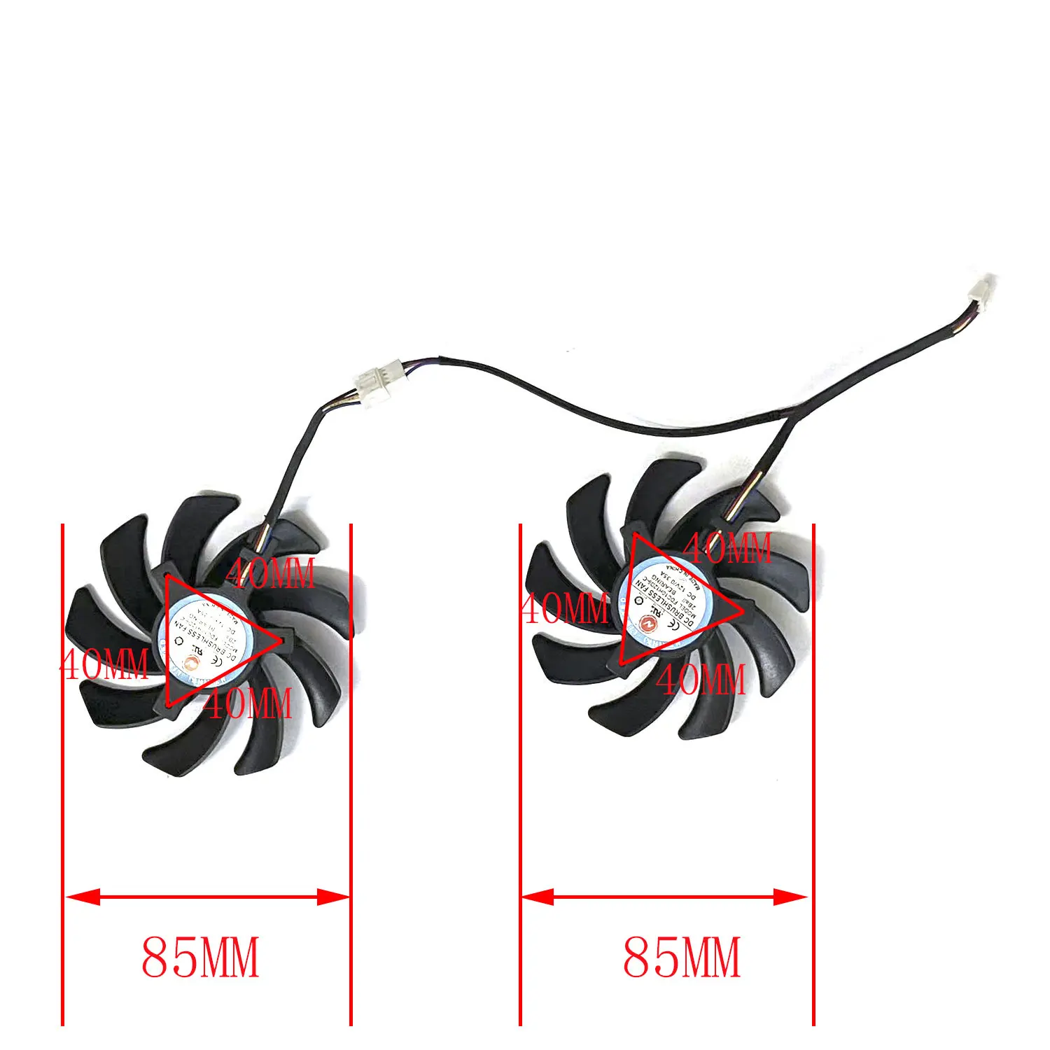 Brand new 2 FAN 4PIN 85MM suitable for XFX R9-280X 390 280 280X 270 270X Black Wolf Internet Cafe version graphics card