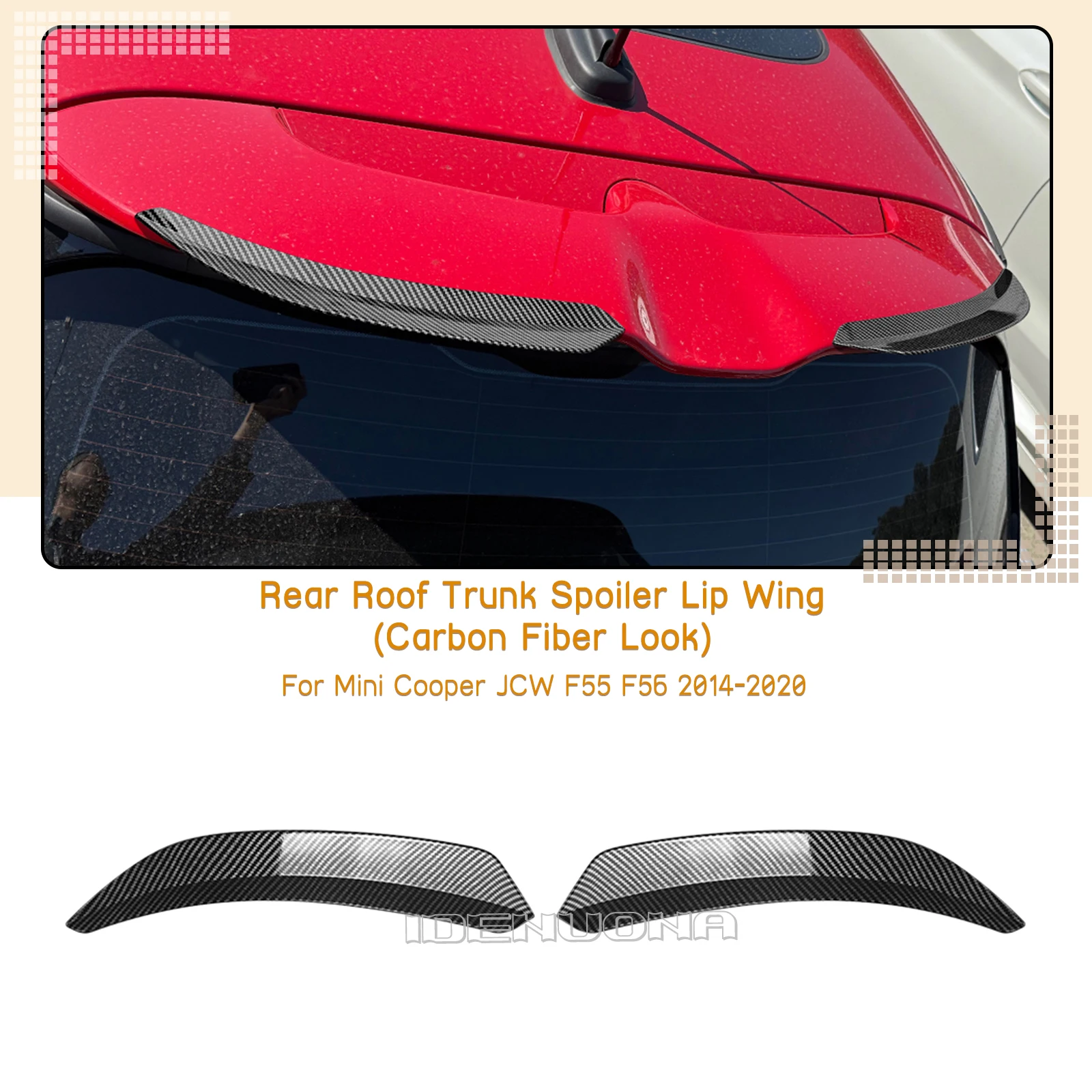 

2 шт. задний боковой спойлер на крышу, верхнее крыло, маленькая хвостовая губа для BMW Mini Cooper JCW F55 F56 2014-2020