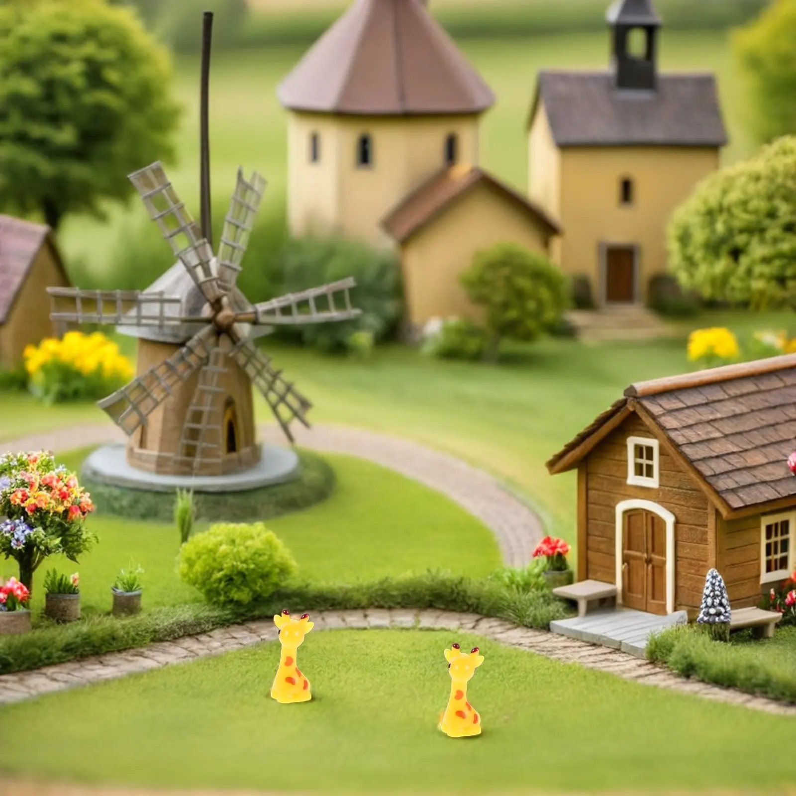 20Pcs Miniature Giraffe Resin Sculpture Realistic Landscape Ornament for Miniature Garden Accessories Succulent