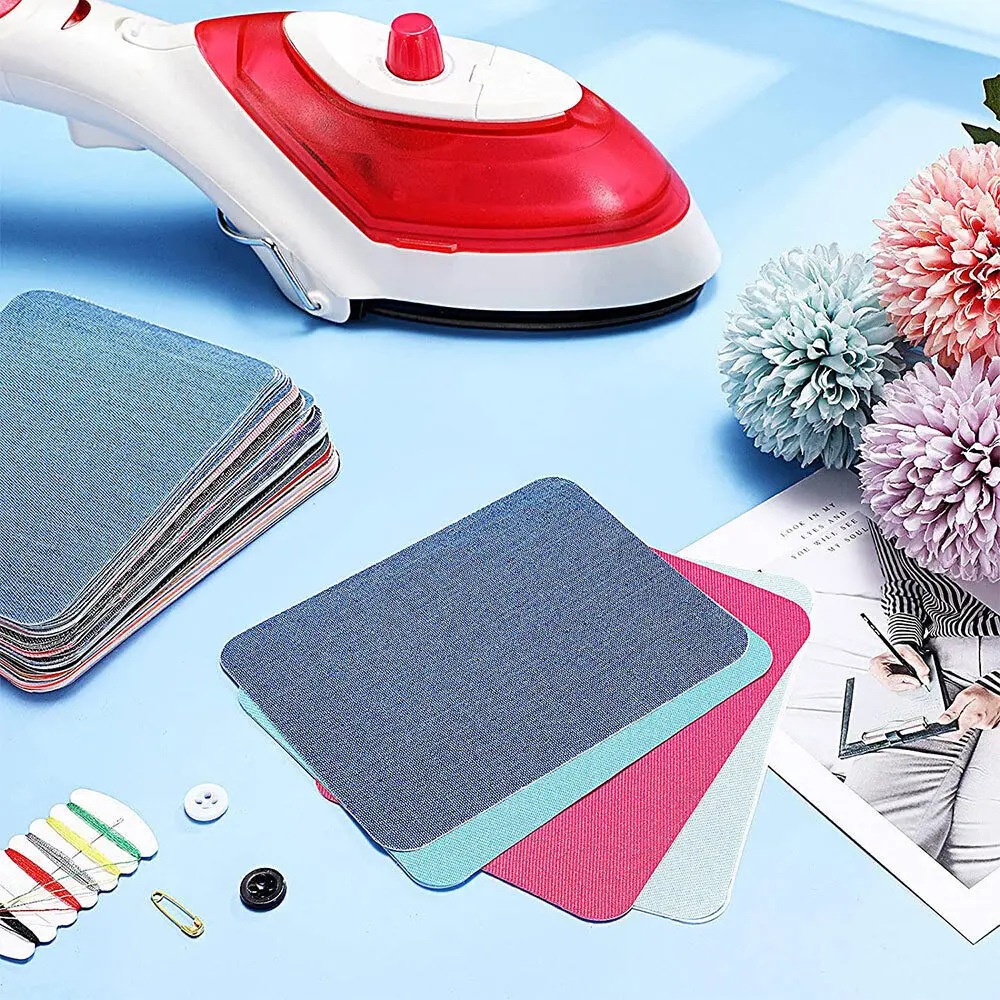 1pc/5pcs/10pcs Iron on Fabric Patches for Clothes Sewing Patches Denim Jean Repair Canvas Puffer Down Jacket (4.9 x 3.7 Inches)