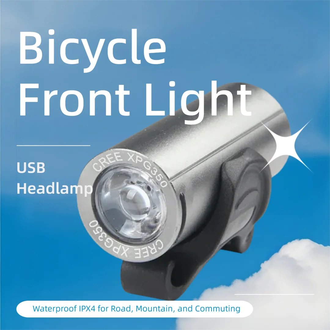 

USB Rechargeable Bike Light 350 Lumens with 4 Modes Easy Mount Handlebar & Seat Post Waterproof IPX4 for Cycling