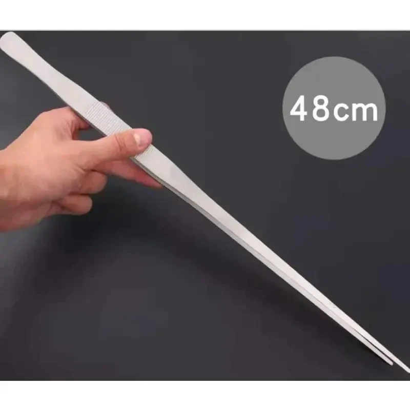 48cm Stainless Steel Aquarium Tweezers Pliers Fish Tank Plant Aquascape Tools Straight Curved Forceps Clip Aquatic Feeding Tongs image 4
