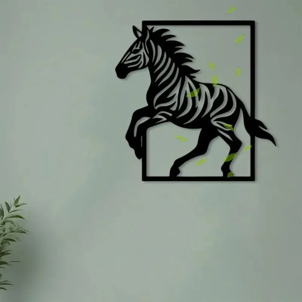 CIFBUY Retro Iron Wall Art Zebra Black White Striped African Wildlife Living Room Animal Decor Gift Home