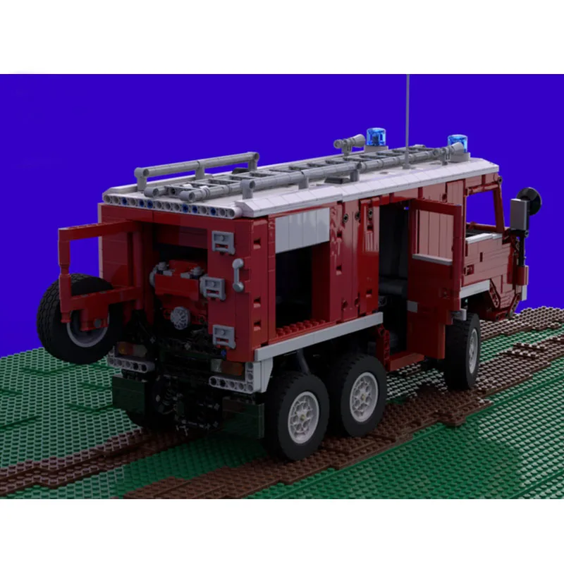 

Конструктор MOC-65195 Городская пожарная машина 6x6, модель из 2616 деталей, креативный подарок для мальчиков на день рождения и Рождество