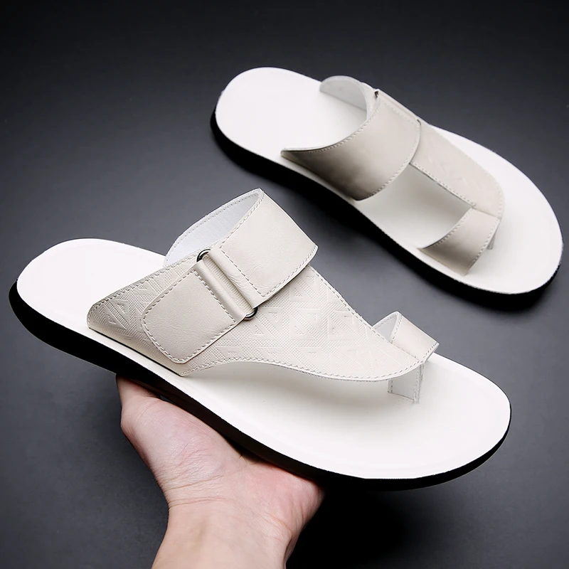 Herren Sommer-Sandalen Atmungsaktive Modische Einfache Zehenfreie Weiche Flache Strandschuhe Bequeme Klassische Pantoffeln-2502 – Detail 16