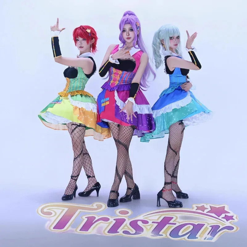 

Anime Aikatsu！Todo Yurika Ichinose Kaede Kanzaki Mitsuki Cosplay Costume Tristar Princess Dress Lolita Skirt Woman Sexy Suitx;2'