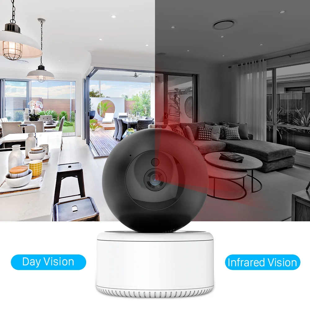 Kamera keamanan rumah 2MP HD Plug-in dalam ruangan kamera WiFi kamera peliharaan Pan Tilt Monitor bayi penglihatan malam 2 arah Audio IP Cam