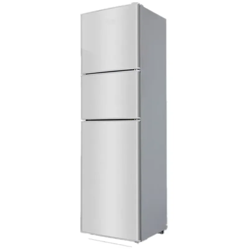 For D Low-price 206L Large-capacity Three-door Refrigerator with Three Temperatures for Refrigeration, Freezing and Cooling.