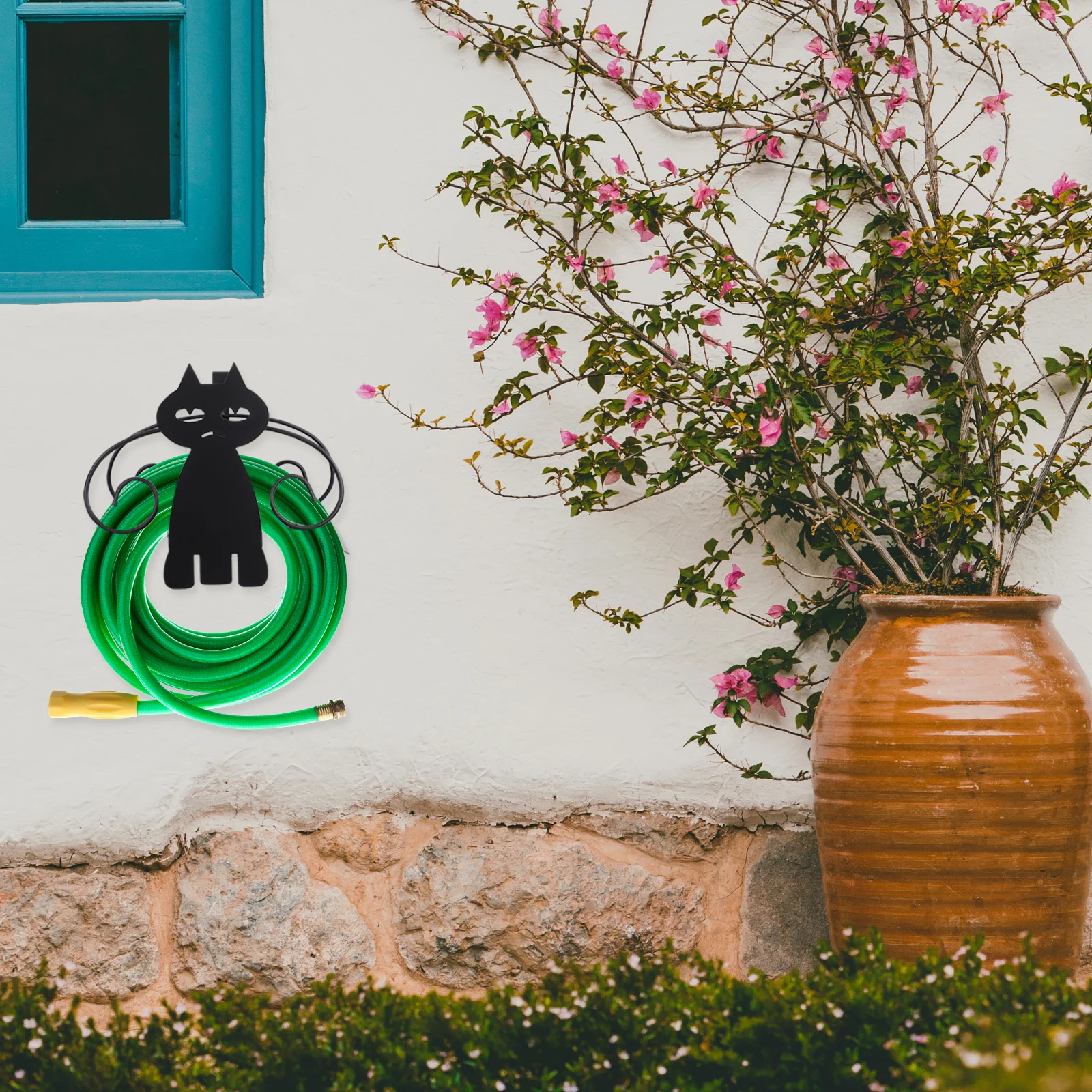 

Garden Hose Holder Rack Iron Solid Support Large Capacity Hose Storage Rack for Garden Use Creative Holder Tube Shelf