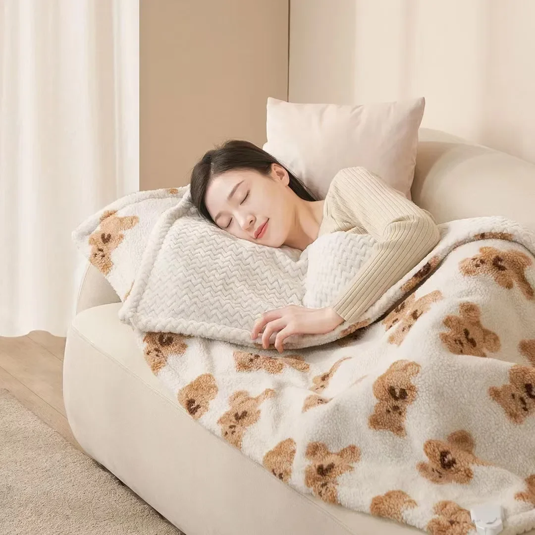 GIPIN Bear Flanela Warm Up Blankets, Pernas de mesa, Aquecimento Manta Pequeno Cobertor, Novo, 2023