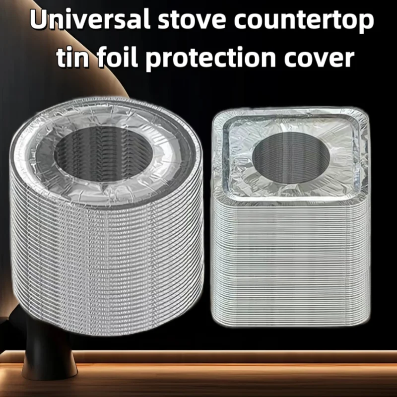 30Pcs Disposable Aluminum Gas Stove Burner Covers Heat Resistant - Thick Kitchen Stove Protection Pads, Perfect for Home Use and Cooking Needs, Stove Top Protectors