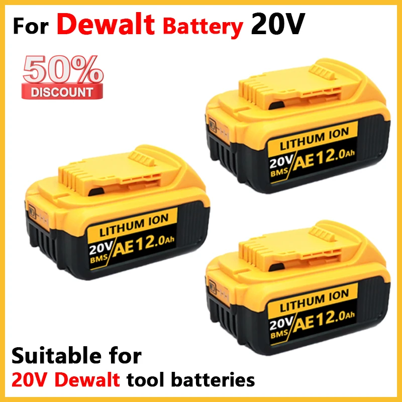 

Сменный литиевый аккумулятор DCB200 20 в 12000 мАч для Dewalt 18 в DCB184 DCB200 DCB182 DCB180 DCB181 DCB182 DCB201 DCB206