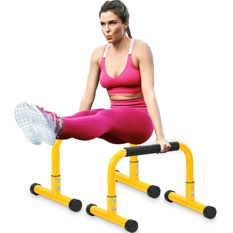 

TABEKE Push Up Bar, 14'' High Steel Parallettes & Dip Bar with Full Coverage Foam Handle, Heavy-Duty Calisthenics Parallel Bars