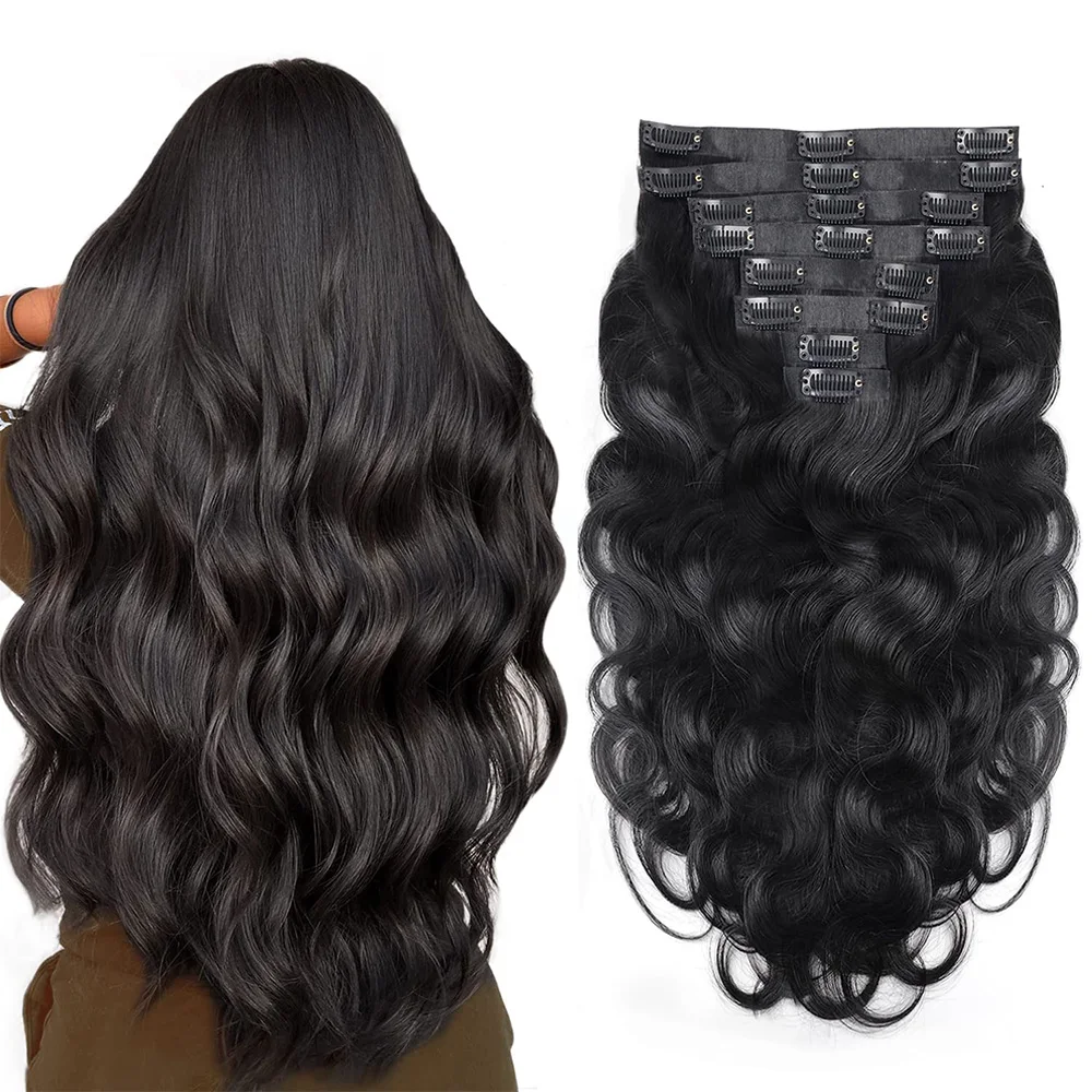 Clip en extensiones de cabello humano Real, Clip ins, Remy, Invisible, onda Natural, sin costuras