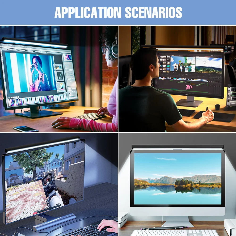 Led Monitor Light Bar Screen Hanging Light Computer Desk Lamps USB Reading Lights Monitor For PC Gaming Lighting Office Study