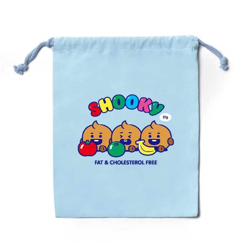 BT21 Aufbewahrungstasche Chimmy und Tata, neue kreative Cartoon-Tasche, niedlich, große Kapazität, bedruckte Canvas-Tasche, einfache und tragbare Kosmetiktasche – Detail 5