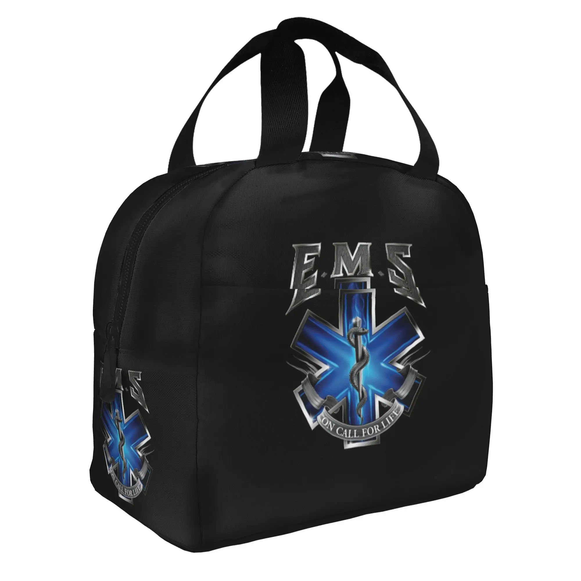 

Ems Star Of Life Insulated Lunch Bags for School Office Emt Paramedic Medical Waterproof Thermal Cooler Lunch Box Women Men