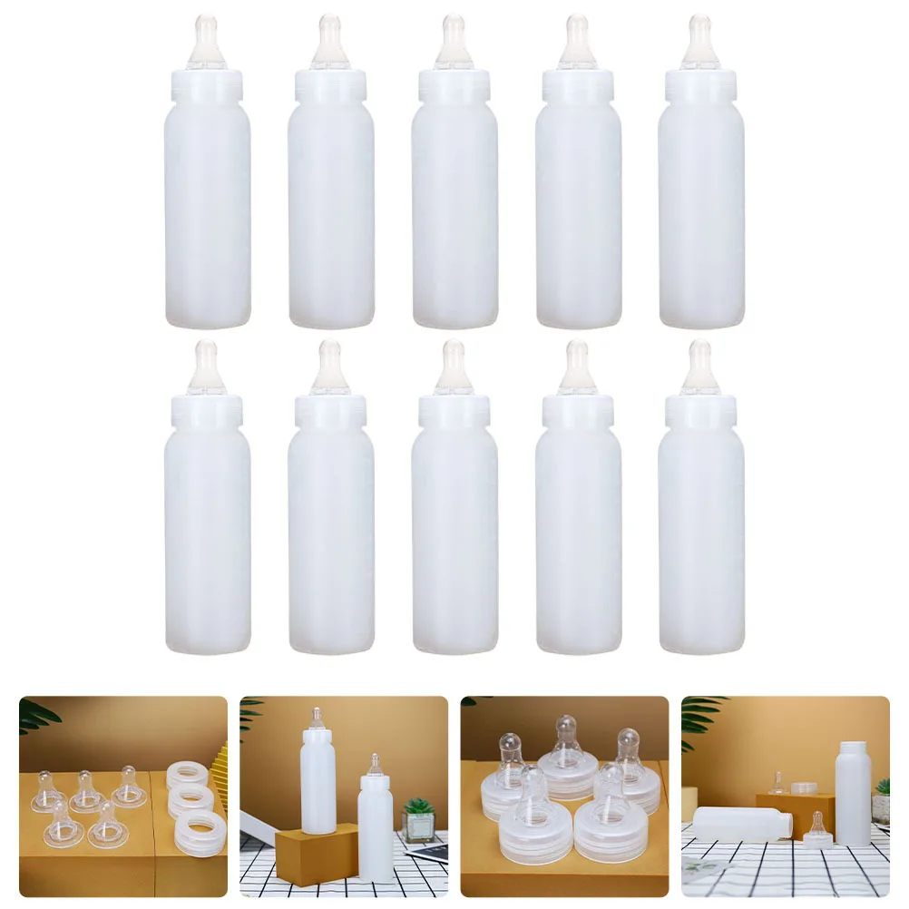

10Pcs Piglets Feeding Bottles 250ml Portable Milk Container with Pacifier for Lamb Calves Small Animal Supplies
