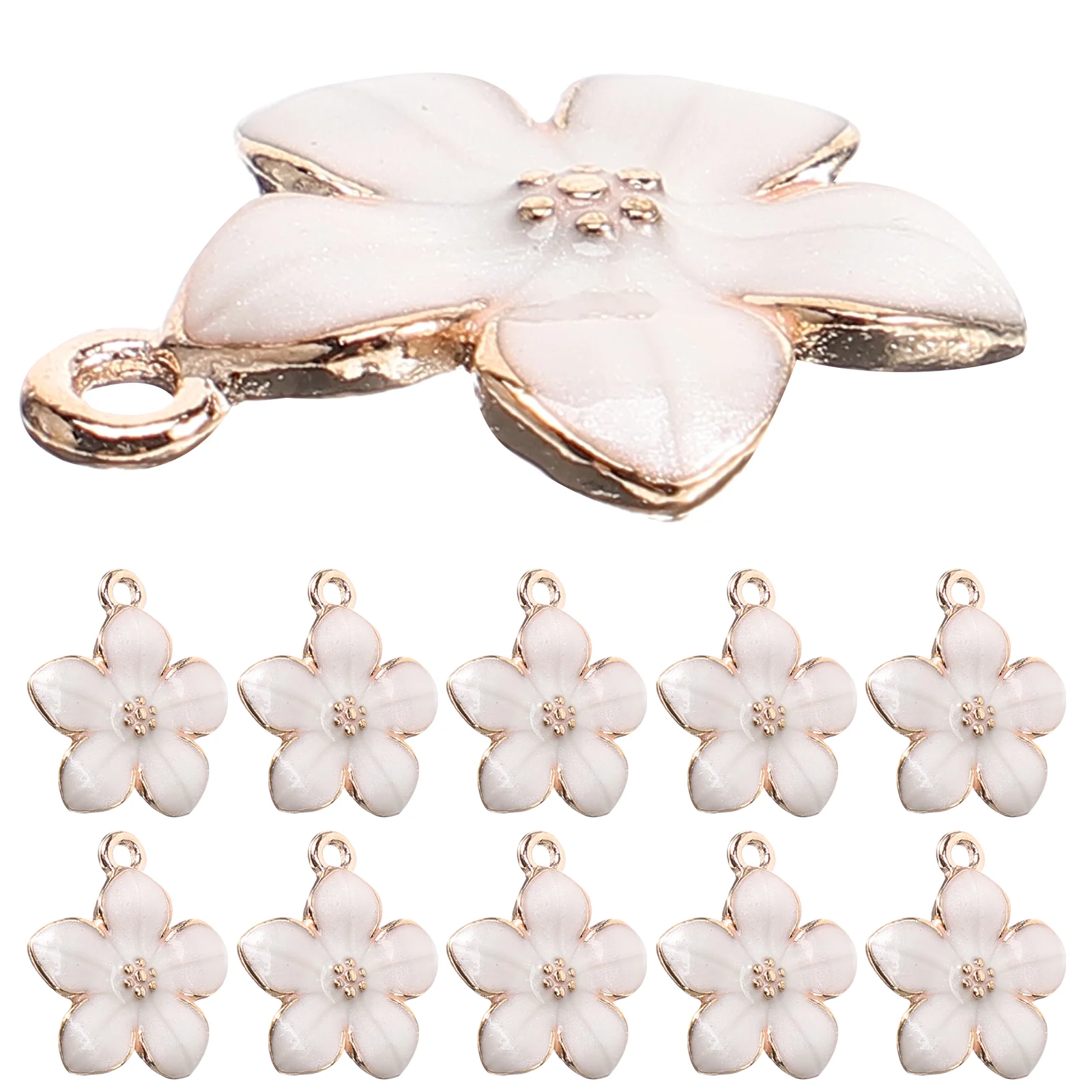 

50 Pcs Bracelet Sakura Pendant Jewelry Charm Necklace Gemstones Alloy Flower DIY Charms