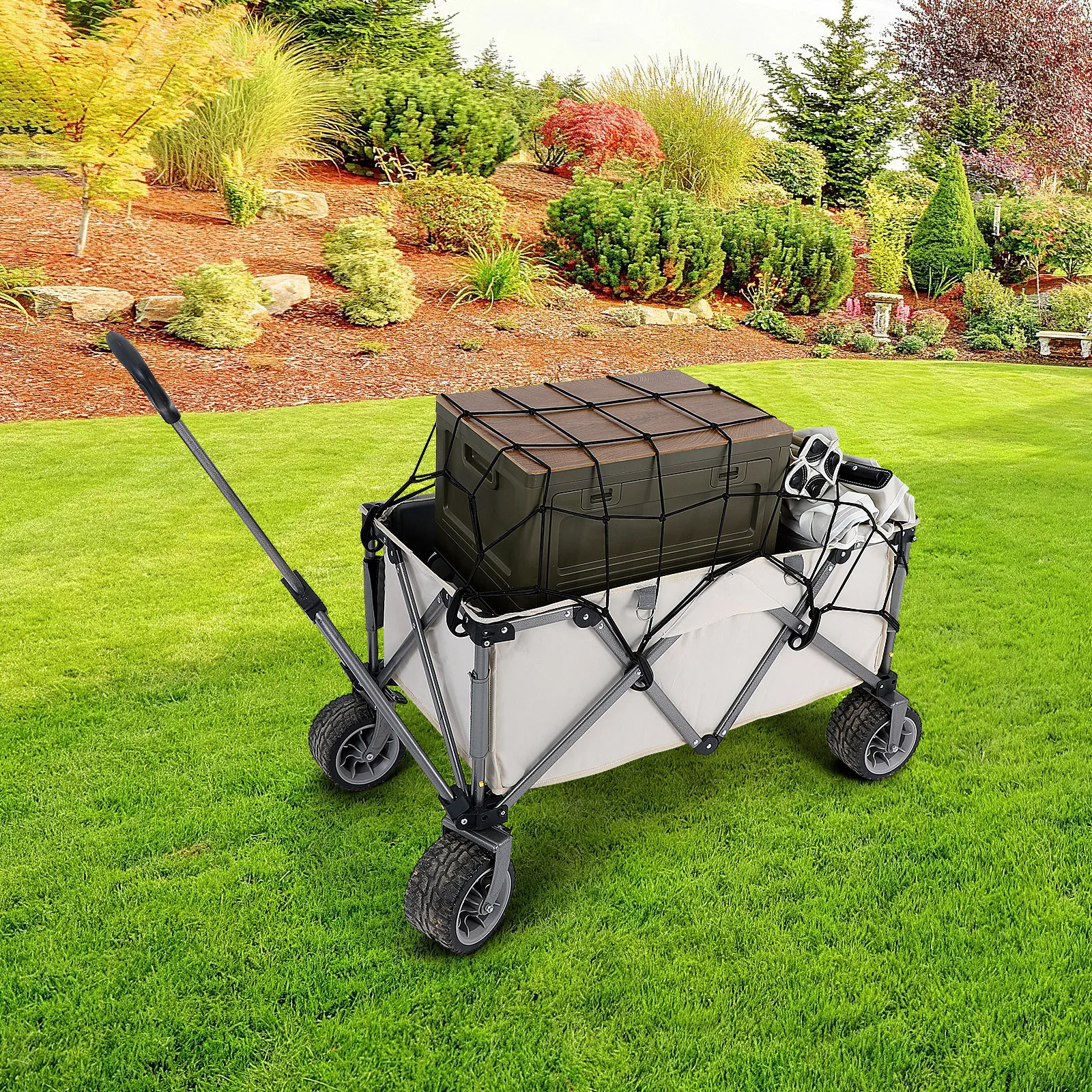 

Camping Cart Net 5Mm Thick Elastic Bungee Webbing Durable Luggage Net For Garden Trolley Camper Cart Outdoor Camping