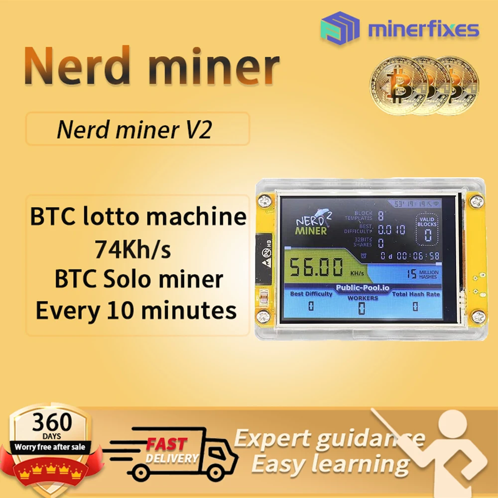 brand new nerdminer v3 2.8-inch BTC Solo Lottery Nerd miner Crypto Bitcoin Miner Solo Mining Machine