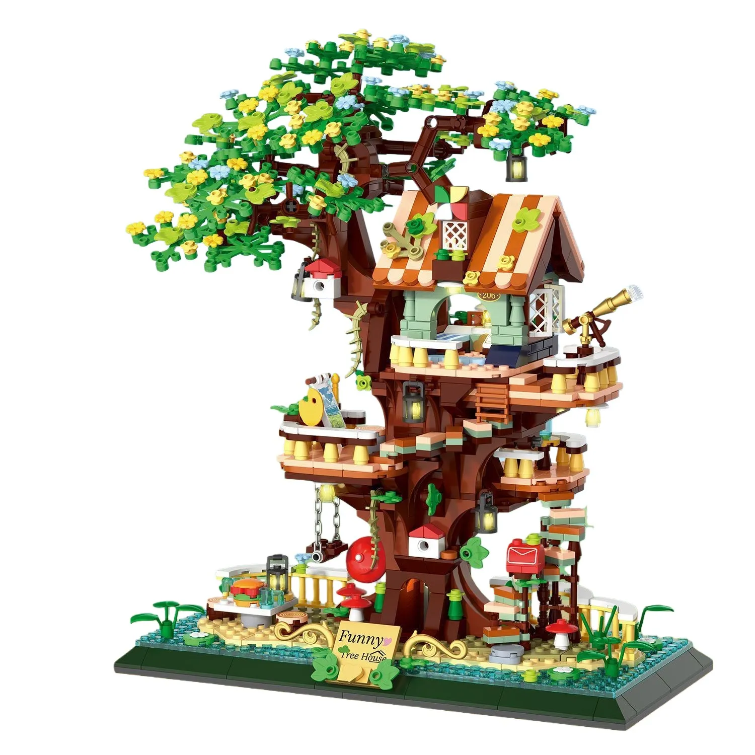 1130 pezzi divertenti giocattoli da costruzione per casa sull'albero, ideali per regali di festa per bambini e ragazze per adulti, Natale fai da te e decorazioni per la casa