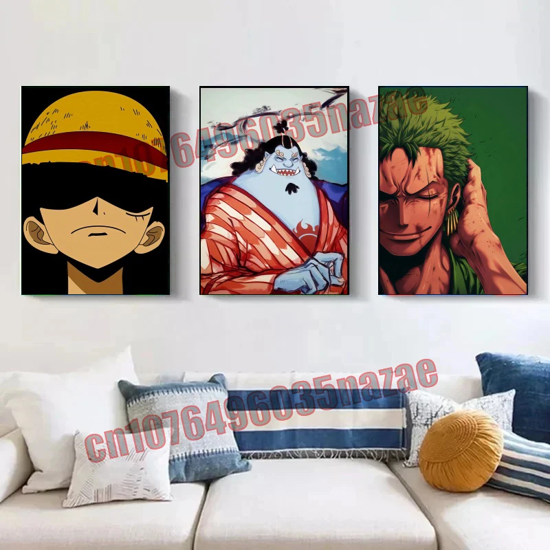 

Childhood Classic Animation One Piece Luffy Zoro Art Poster Bar Home Wall Decor Restaurant Wall Decor Printing Canvas Painting