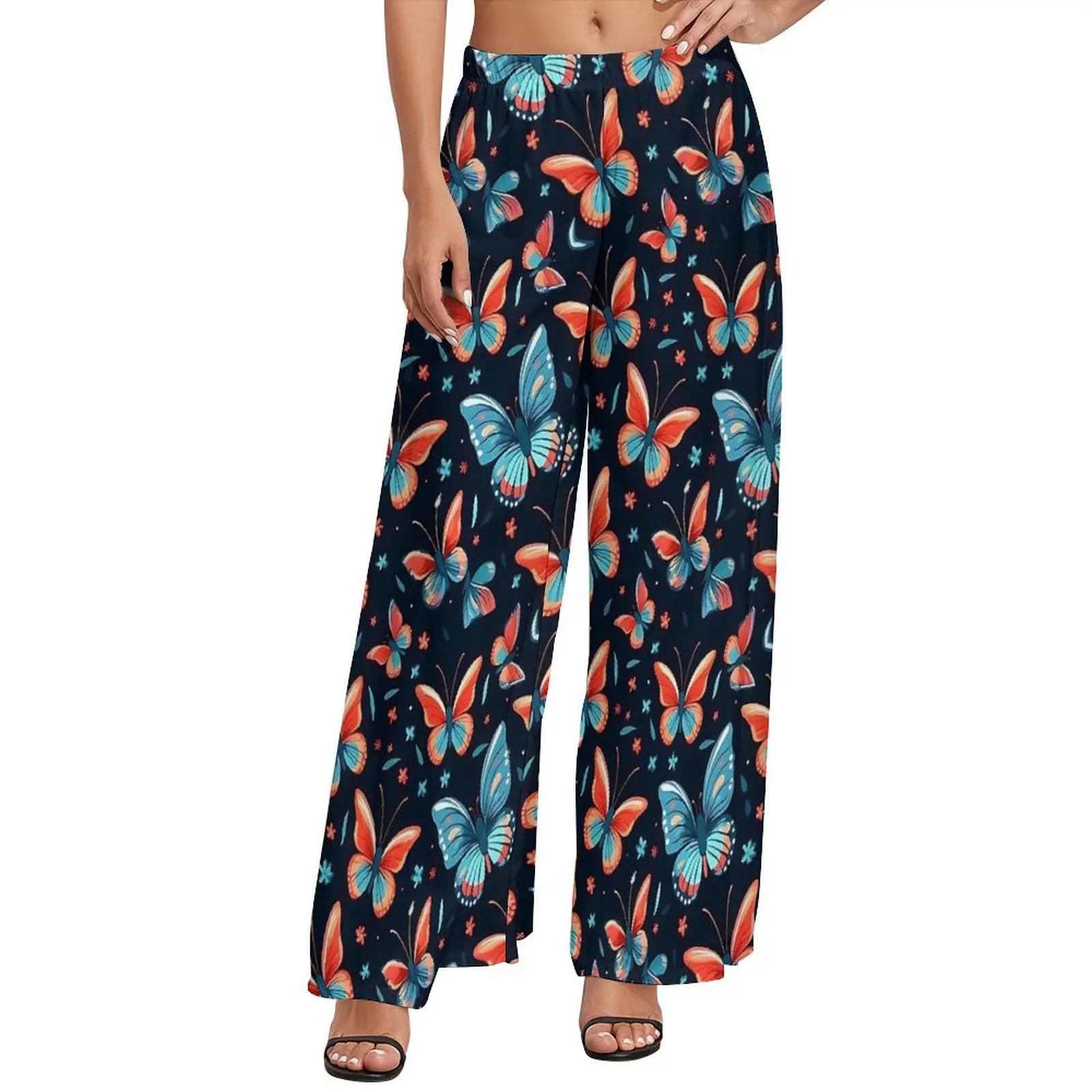 

Aesthetic Butterflies Straight Pants Animal Office Wide Pants Womens Oversized Streetwear Custom Trousers
