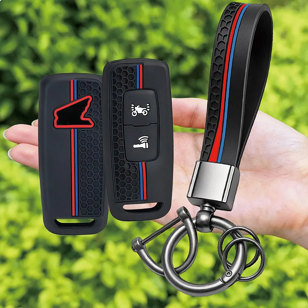 Key Case Cover Protector For Honda PCX 160 125 PCX125 PCX160 VISION SH350 ADV 150 350 Motor Keyless Silicone Shell Fob Keychain
