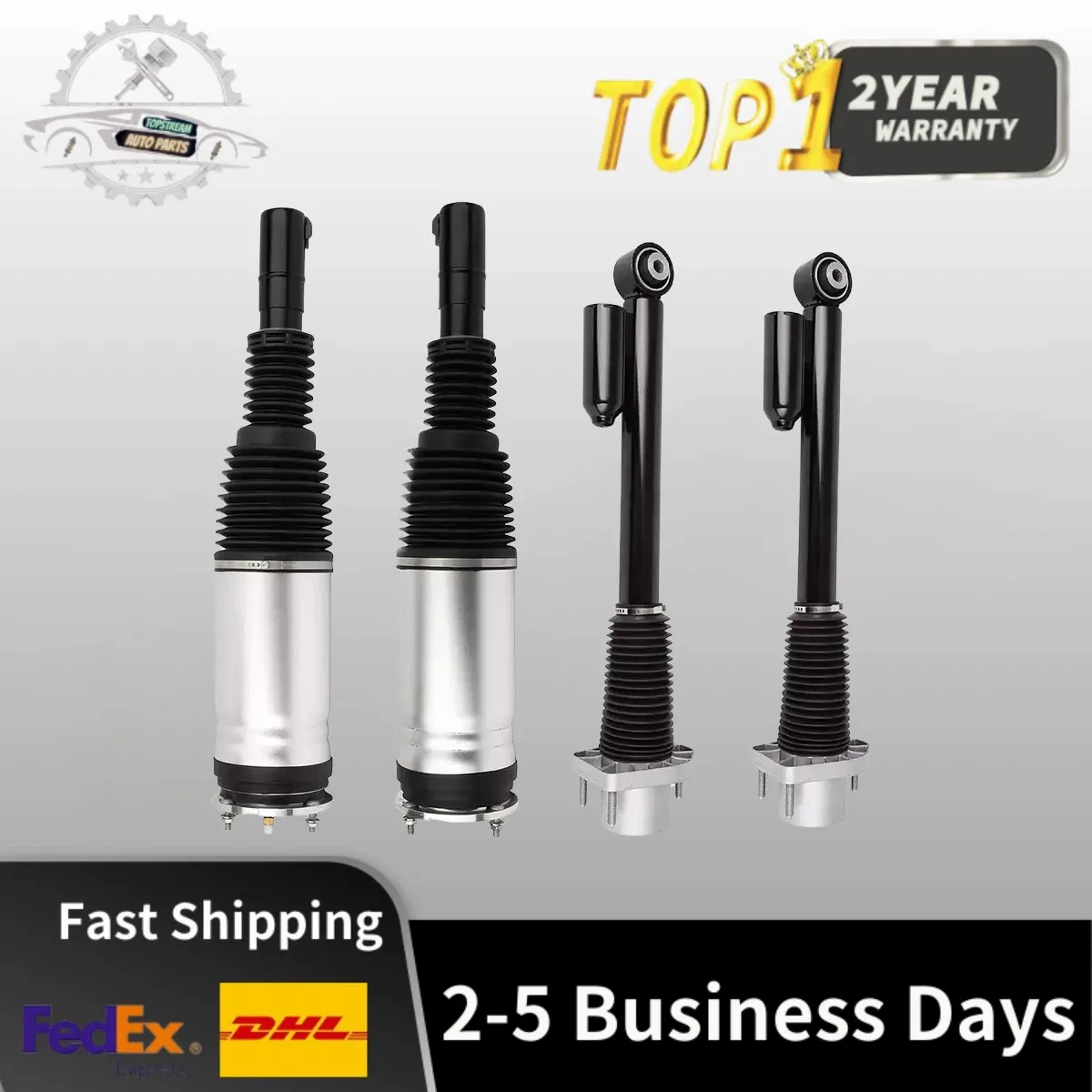 

4× Front Rear Air Suspension Shock Struts with CVD Fit Range Rover L405 2012-2020 LR052776 LR052775 LR060133 LR072458