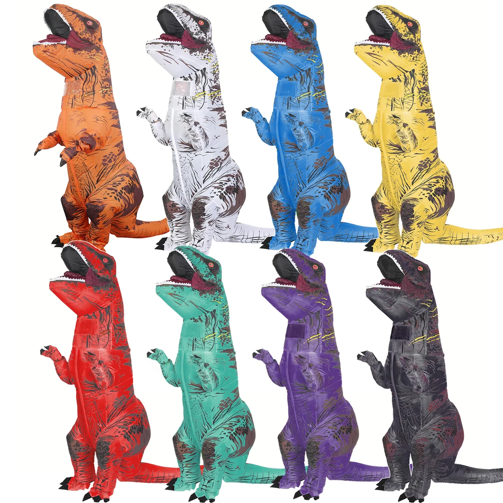 Tyrannosaurus Inflatable Dinosaur Costume T-rex for Adult Inflatable Fantasy Role-play Fancy Halloween Mascot Party Apparel