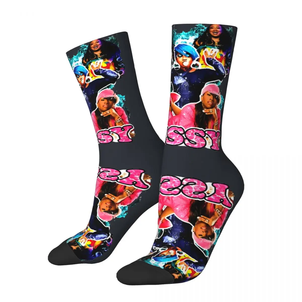 Retro Vintage Inspired Missy Elliott Hip Hop Men's Socks Unisex pop urban Pattern Printed Crew Sock official-website tops fugees