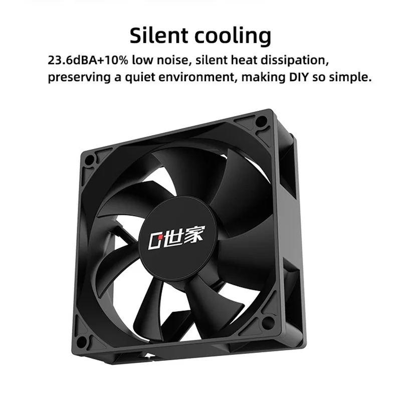 TEUCER FB-80S Case Fan 80mm Simplicity Efficiency PC Gamer Computer Cooling Fan 12V 3Pin 2200RPM High airflow Silent FDB Fan