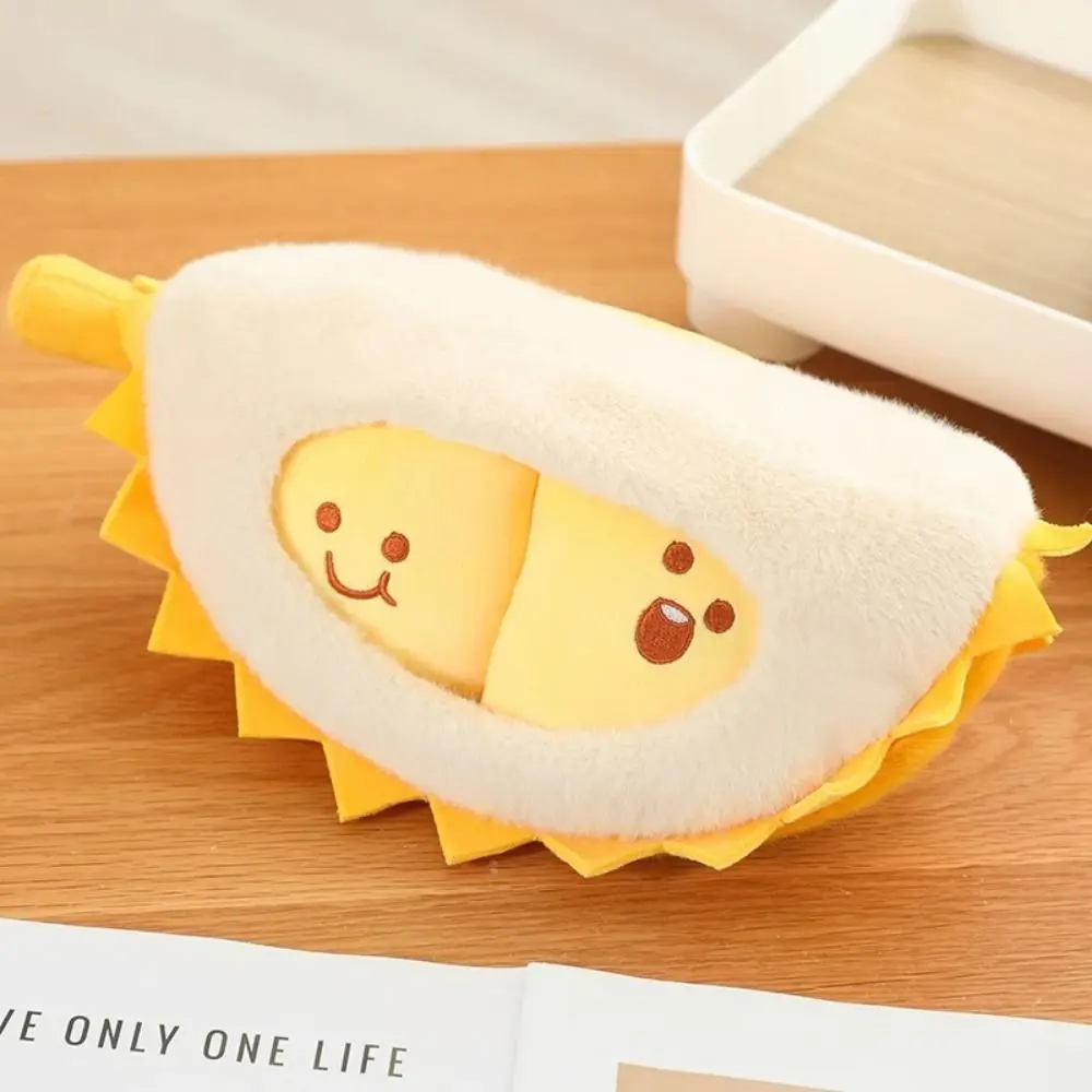 Detachable Durian Plush Keychain Collection Fluffy Fruit Durian Plush Pillow Soft Cute Peeling Durian Plush Doll