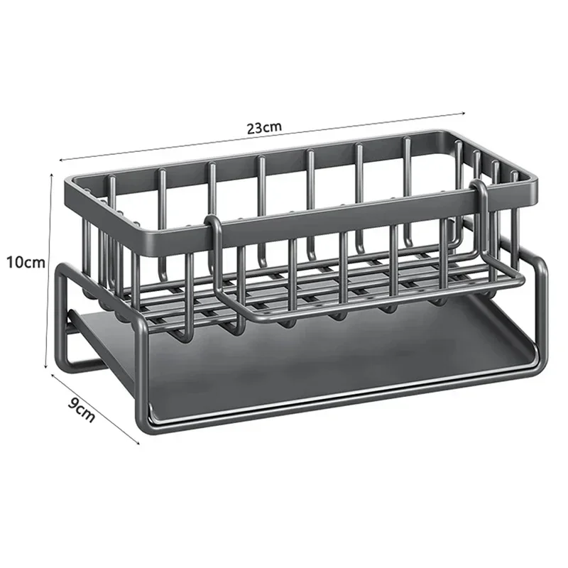 White Stainless Steel Storage Rack Drainage Sink Storage Rack Kitchen Basin Soap Holder Bathroom Shampoo Organizer Rack