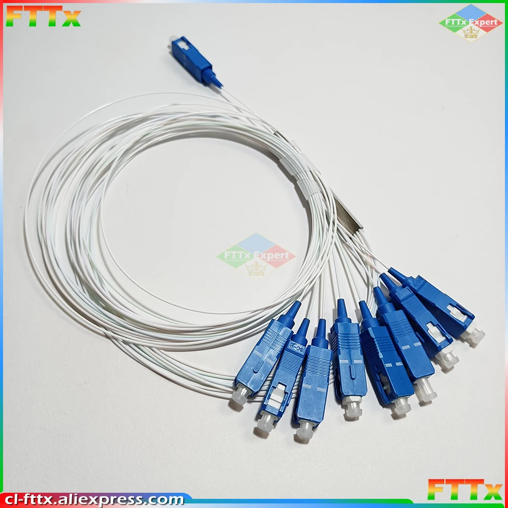 Imagem -05 - Shpping Livre 10 Peças Lote 1x8 sc Upc Plc Divisor sm Único Modo 0.9 mm G657a1 Lszh Pvc 1m Ftth Divisor de Fibra Óptica