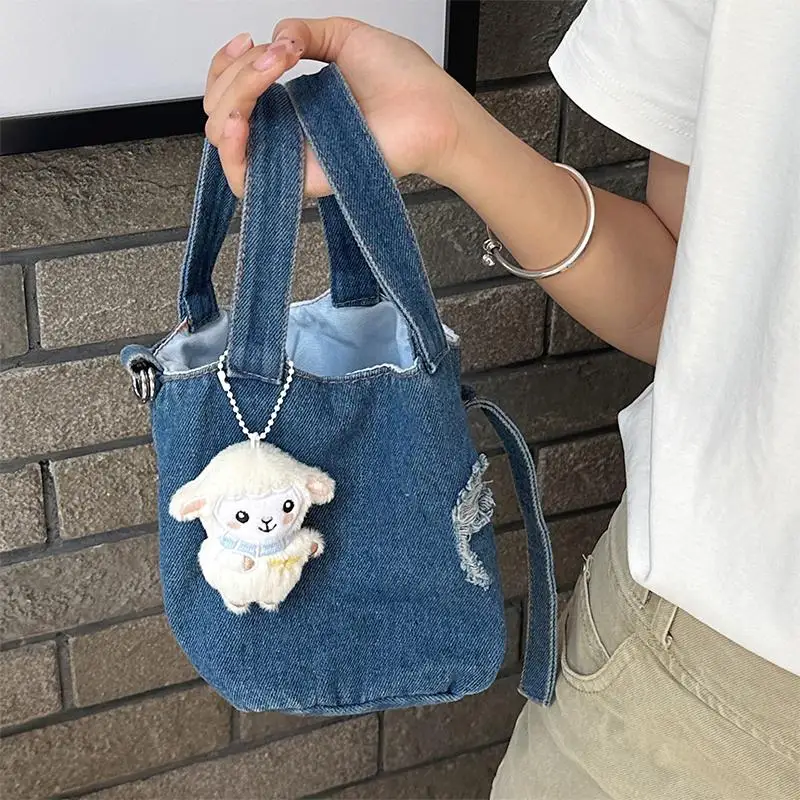 Soft Fluffy Plush Sheep Keychain Fine Embroidery Stuffed Animal Key Ring for Car Key Kids Daily Gift Backpack Charm