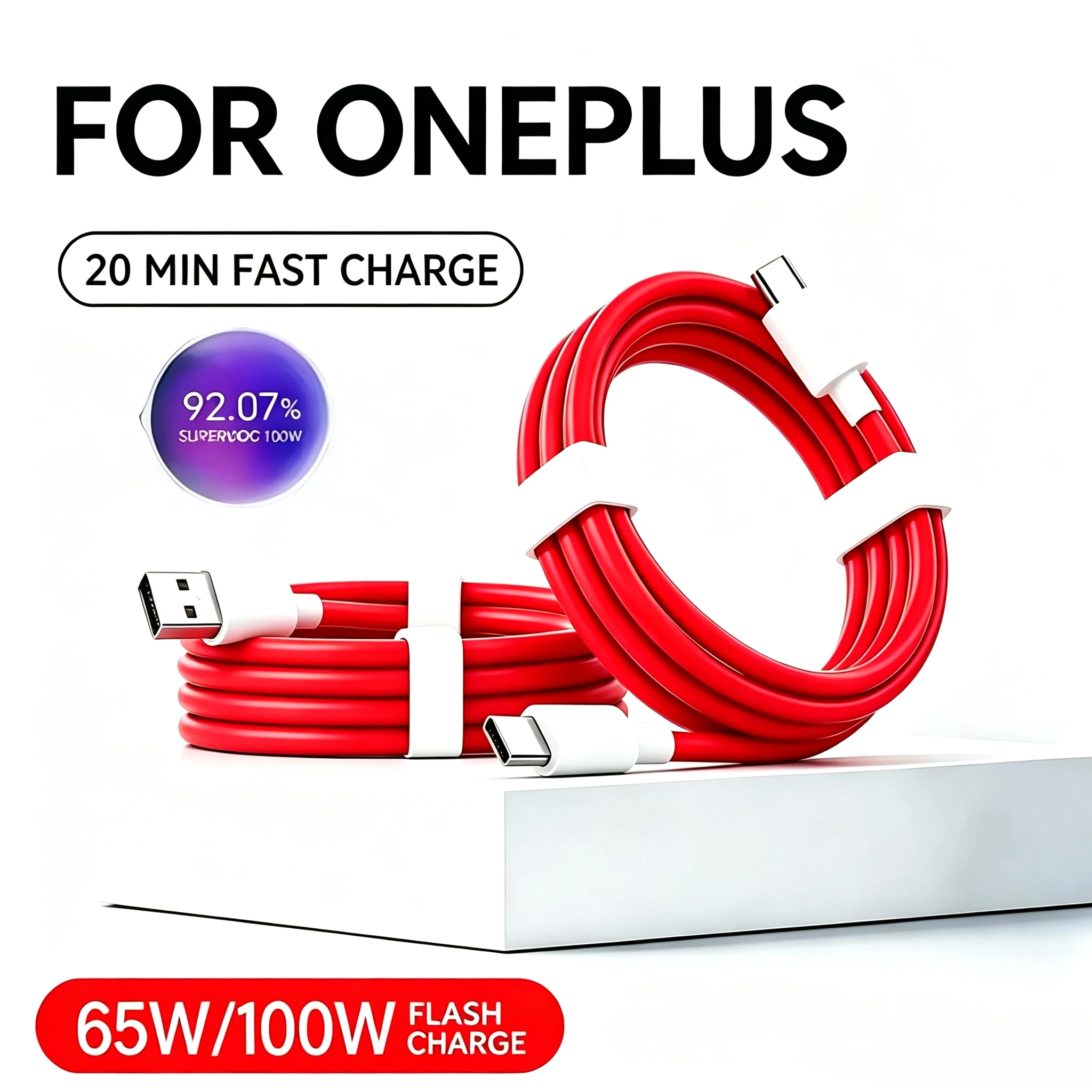 65W SuperVOOC USB-C to USB-C Fast Charging Cable for OnePlus 10 Pro 11 12 13 Nord 2T 3 CE PD Quick Charge Data Cable 1m 1.5m 2m
