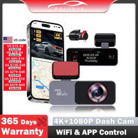 Aprilboy 4K WiFi Dash Cam for Cars Front and Rear Dual Lens Auto Dashcam Time-lapse Video Support 24H Parking Monitor Black Box