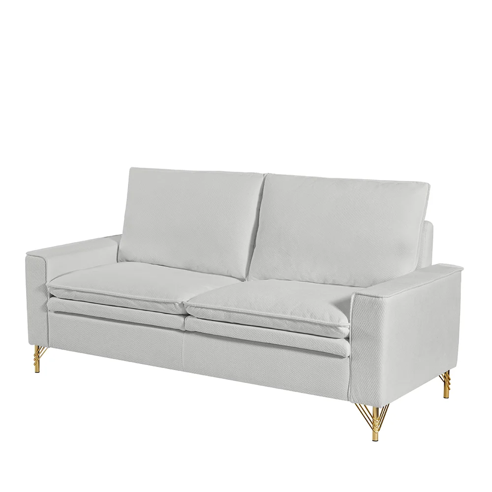

Nordic light luxury sofa simple fashion cloth cotton linen iron foot sofa small living room sofa model room furniture