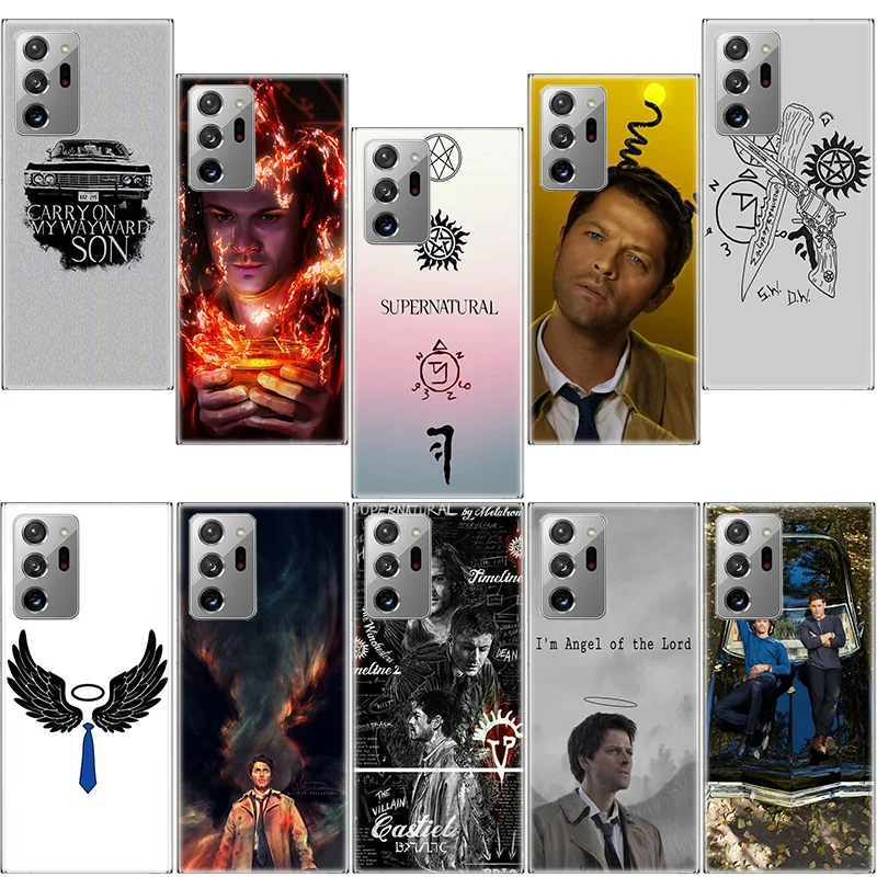 Capa de Telefone Angel Castiel Supernatural para Samsung Galaxy S25 Edge S24 S23 FE S22 S26 Ultra S21 S20 S10 Plus Capa Macia